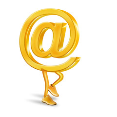 Obraz premium E-Mail Männchen goldfarben