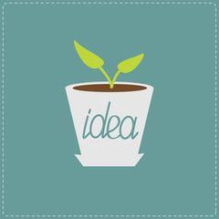 Plant in the pot. Growing idea concept.