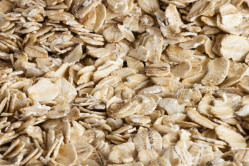 Oats flakes close up