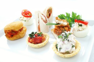 canape selection on platter