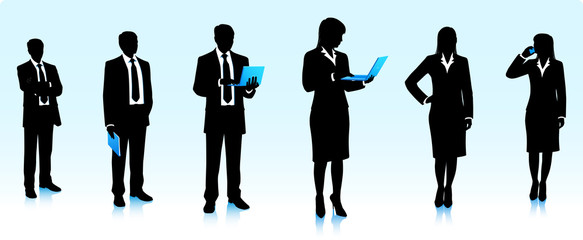 Fototapeta premium Sylwetki współczesnych biznesmenów