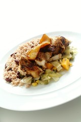 caribbean jerk chicken with peas rice