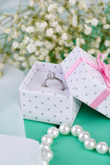 Ring on a wooden background