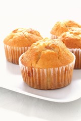 toffee lemon muffins isolated on white background