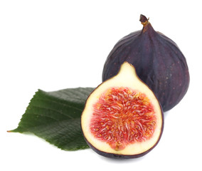 Ripe figs isolated on white