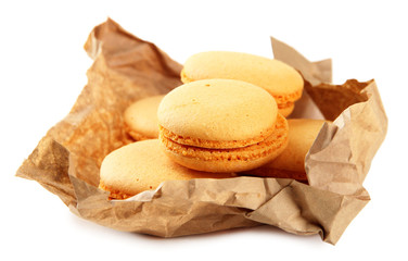 Gentle macaroons isolated on white