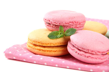 Gentle macaroons isolated on white