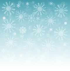new year background with snowflakes with symbols of money