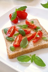 tomato and basil sandwich