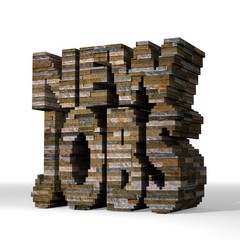 3d graphic of a isolated new jobs sign  built out of stones