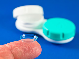 Contact lens with container