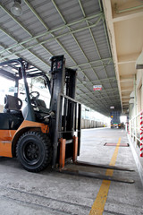 forklift in the factory.
