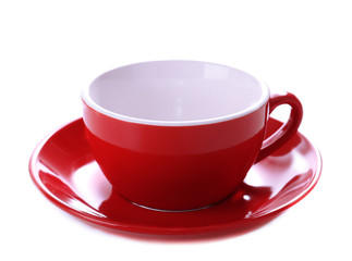 White cup isolated on white