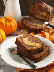Marble chocolate pumpkin cake