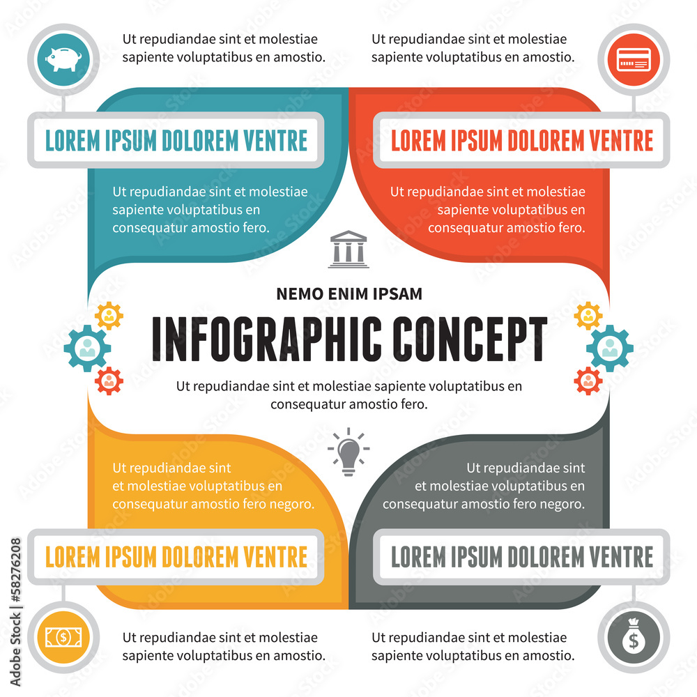 Poster infographic concept - vector scheme with icons