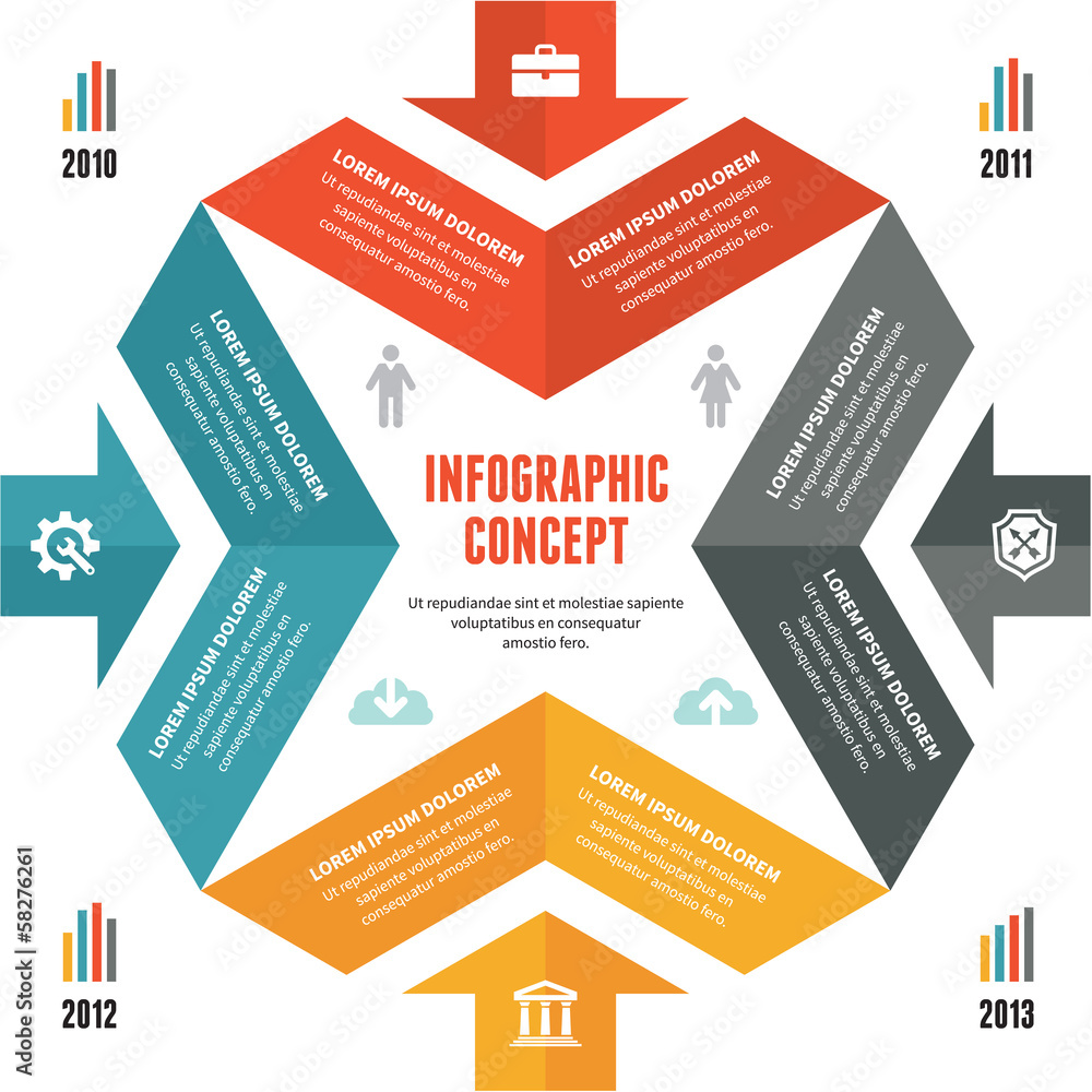 Poster infographic concept - vector scheme with icons