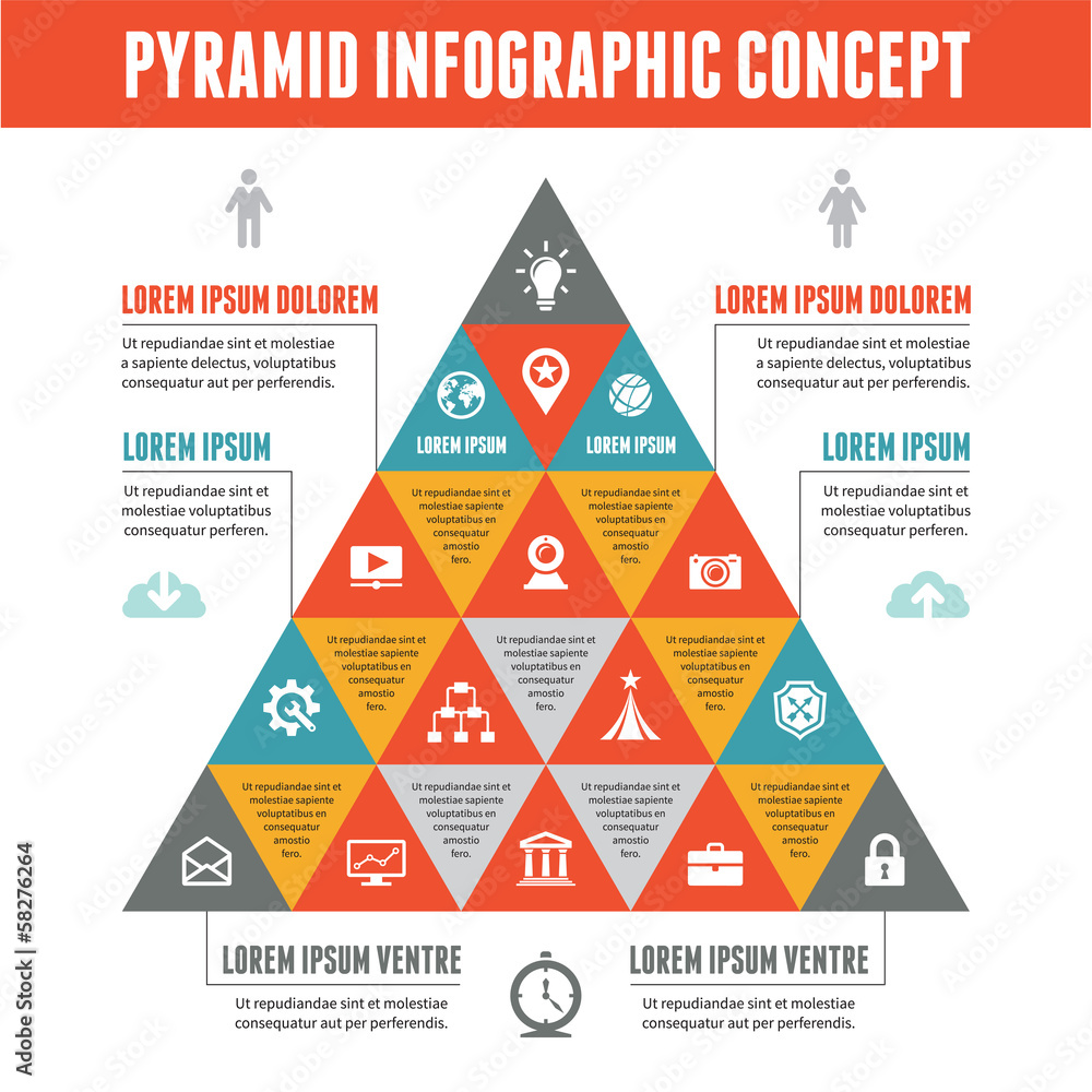 Poster infographic concept - vector scheme with icons