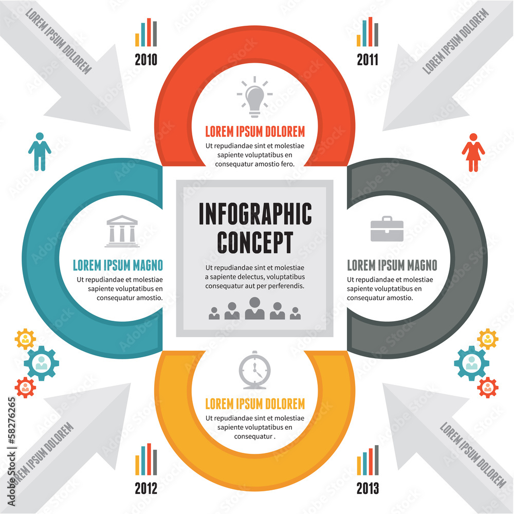 Poster infographic concept - vector scheme with icons