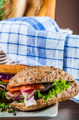 Organic, healthy food with sandwich