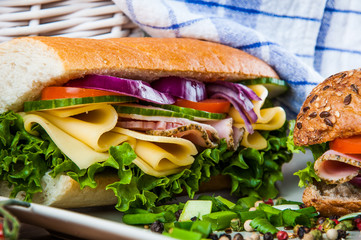 Organic, healthy food with sandwich