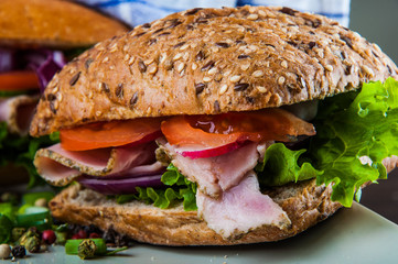 Natural theme of sandwich with organic ingredients
