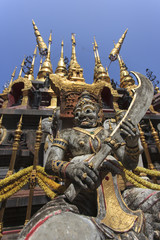 Fototapeta na wymiar Giant Buddha in temple, Phrae , Thailand