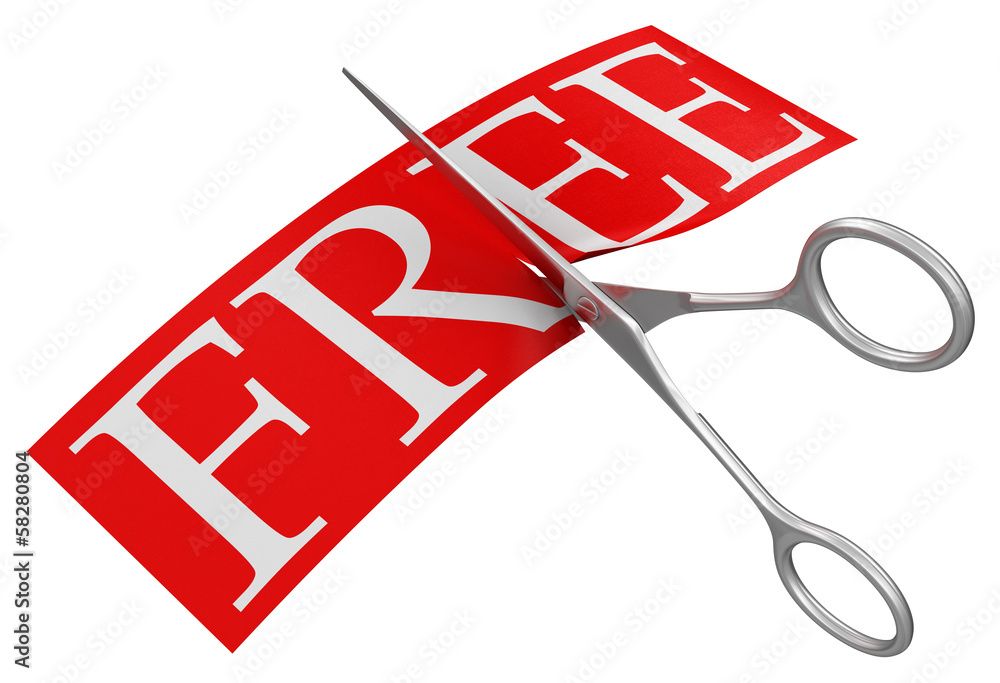 Poster scissors and free (clipping path included)