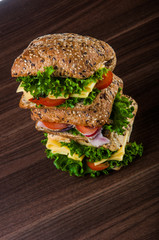 Colorful theme of sandwich, healthy food