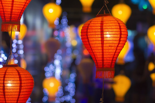 Asian Lanterns In Lantern Festival