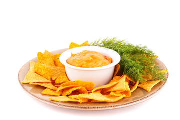 Nachos and cheese sauce