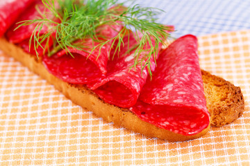 Sandwich with salami