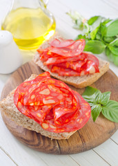 bread with salami