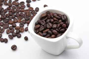 Cup of coffee beans