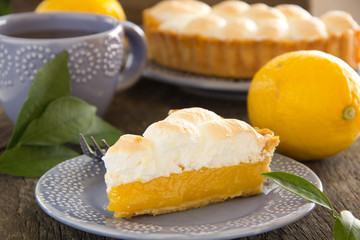 Lemon pie with meringue.