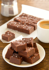 Homemade toffee brown, cooked at home.