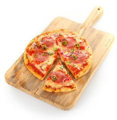 Sliced pepperoni Italian pizza