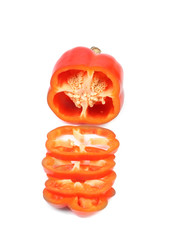Red sweet cut pepper.