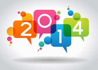 Vector 2014 Happy New Year background. - obrazy, fototapety, plakaty