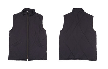 Gray working winter vest.