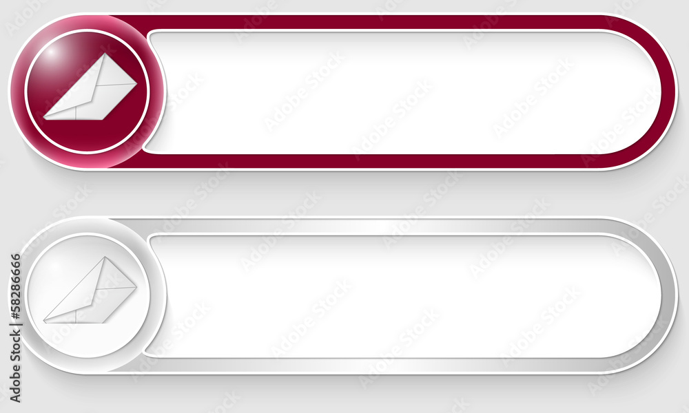 Poster purple and silver vector abstract buttons with envelope