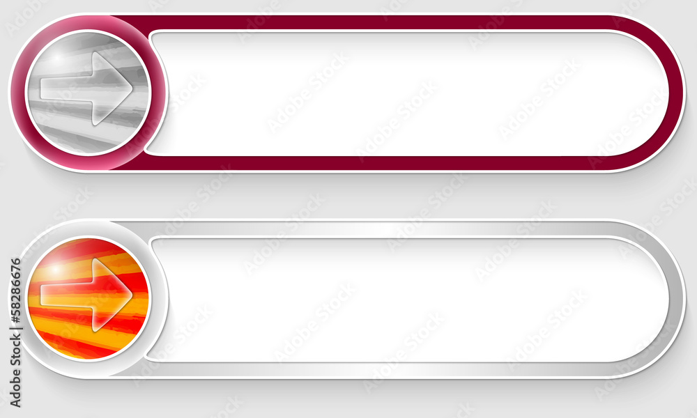Poster purple and silver vector abstract buttons with transparent arrow