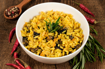 mushroom risotto with herbs