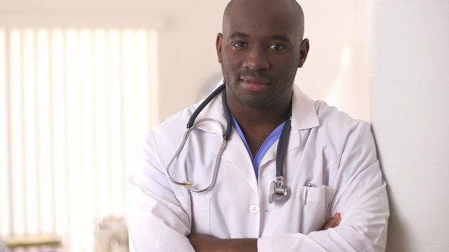 Close up of African American Doctor in clinic
