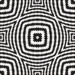 Black and White Optical Illusion, Vector Seamless Pattern.