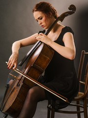 Beautiful cello player