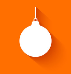 Abstract christmas ball on orange background