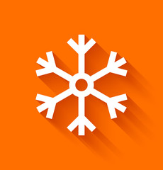 Abstract snowflake on orange background