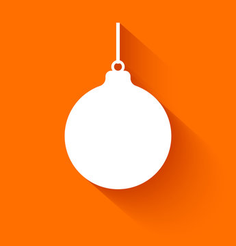 Abstract Christmas Ball On Orange Background