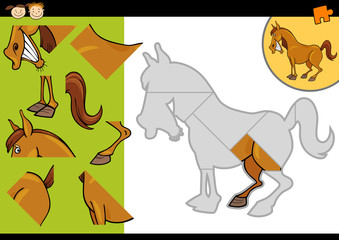 cartoon farm horse puzzle game