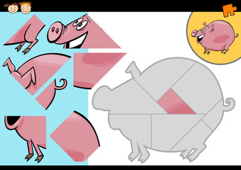 cartoon farm pig puzzle game